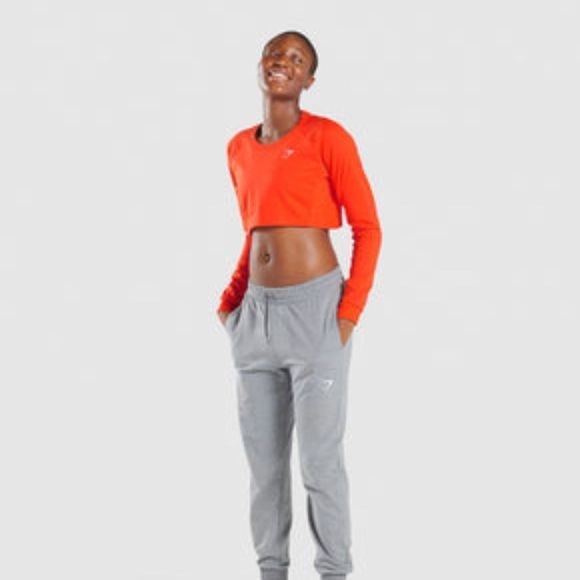 Gymshark Training Cropped Sweater Sweatshirt in Solar Orange Size Large - Picture 4 of 11